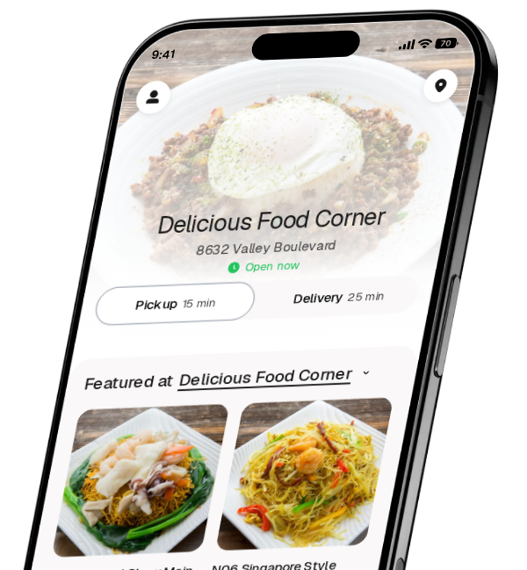 Delicious Food Corner app preview