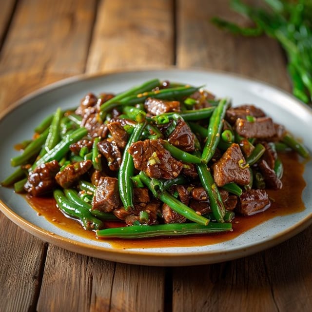 E04 String Bean with Beef/Chicken/Fish Fillet.