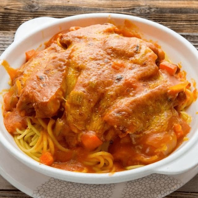 Baked Pork Chop with Tomato Sauce 焗番茄豬扒.